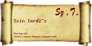 Szin Teréz névjegykártya