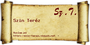 Szin Teréz névjegykártya
